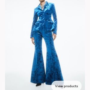H&M crushed velvet flare pants